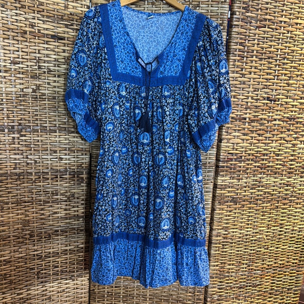 Blue Floral Bohemian Dress Old Navy Spring Summer